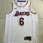 NBA 6 James Lakers authentique Maillot blanc